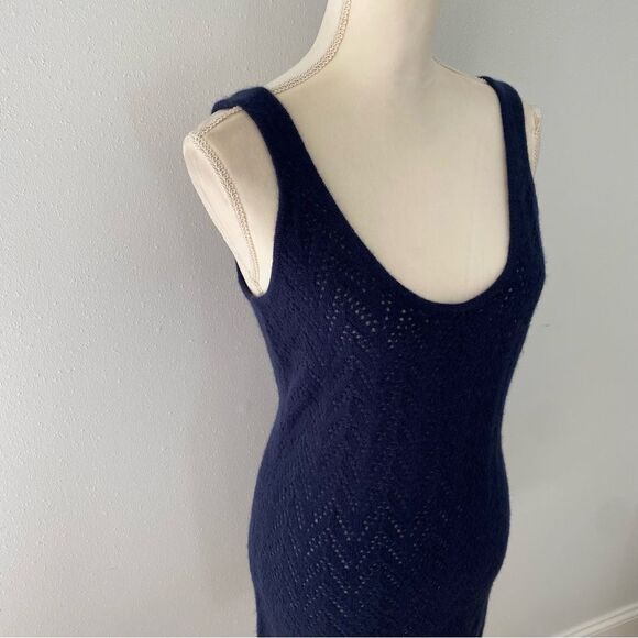 Twelfth Street by Cynthia Vincent Navy Blue Cashmere Knit Sweater Dress - Picture 3 of 7